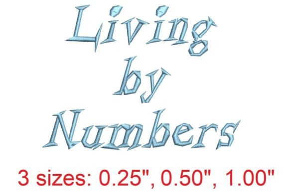 Living by Numbers Embroidery Font