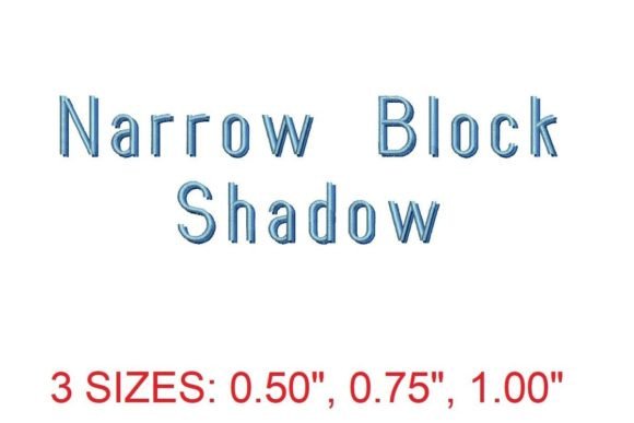 Narrow Block Shadow Embroidery Font for Seasonal and Holiday Products