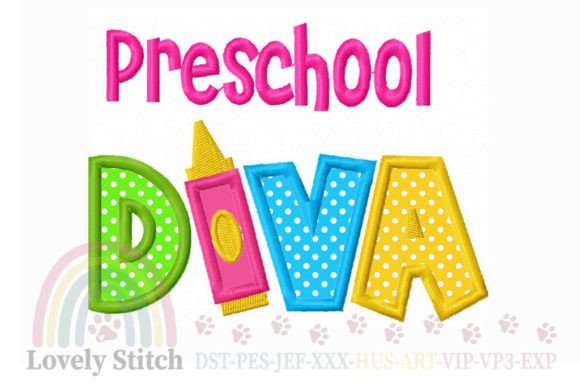 Preschool Diva: A Playful Embroidery Design for Back to School