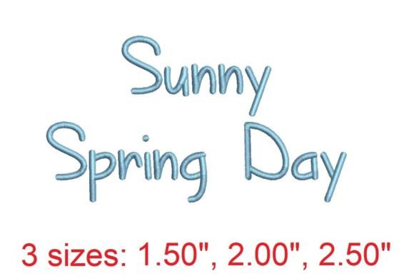 Sunny Spring Day Embroidery Font