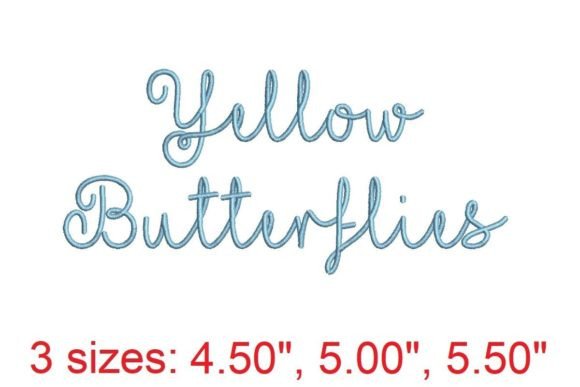 Yellow Butterflies Embroidery Font